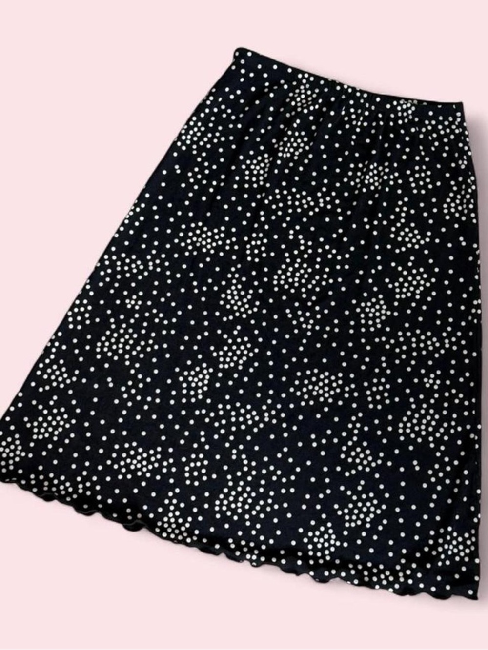 Susan Lawrence Black Polka Dot A-Line Skirt